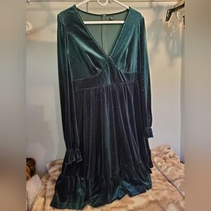 Shein Maternity Ruffle Hem Velvet Dress